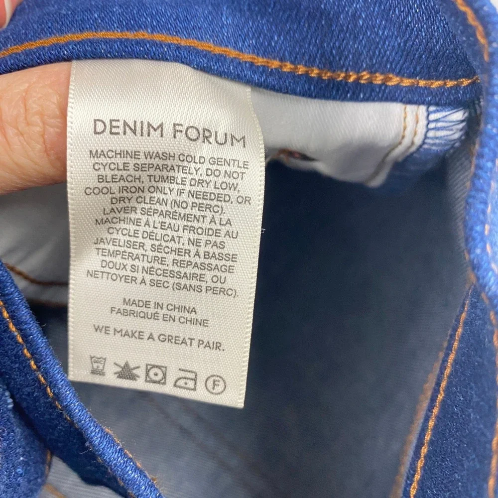 Denim Forum Jeans Women's Size 26 Blue The Arlo High Rise Straight 28L - Picture 12 of 13